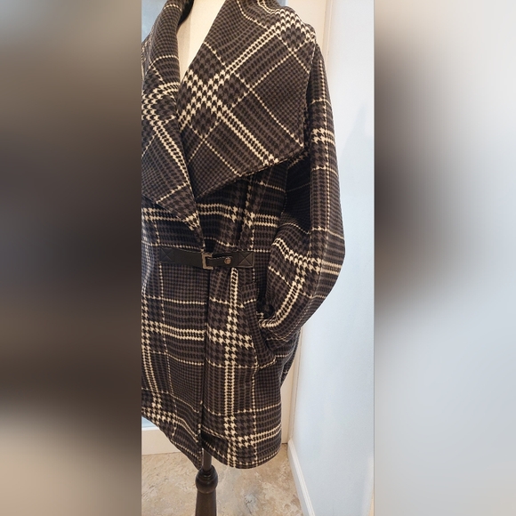Plaid Women's Jacket - Black and White - Picture 4 of 13